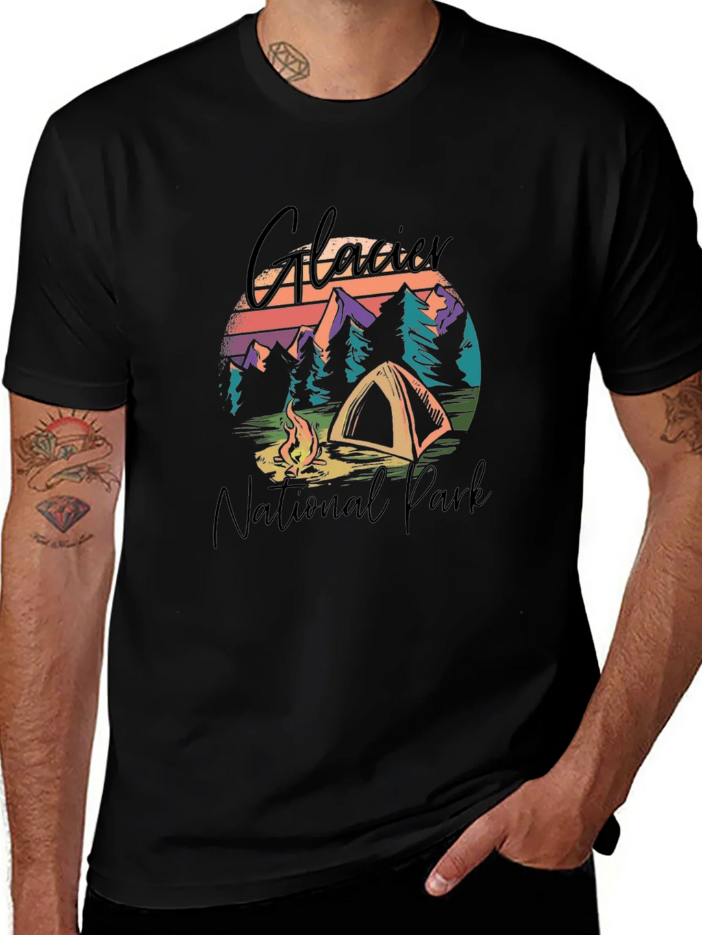 Glacier National Park Camping Graphic Tee product image 1
