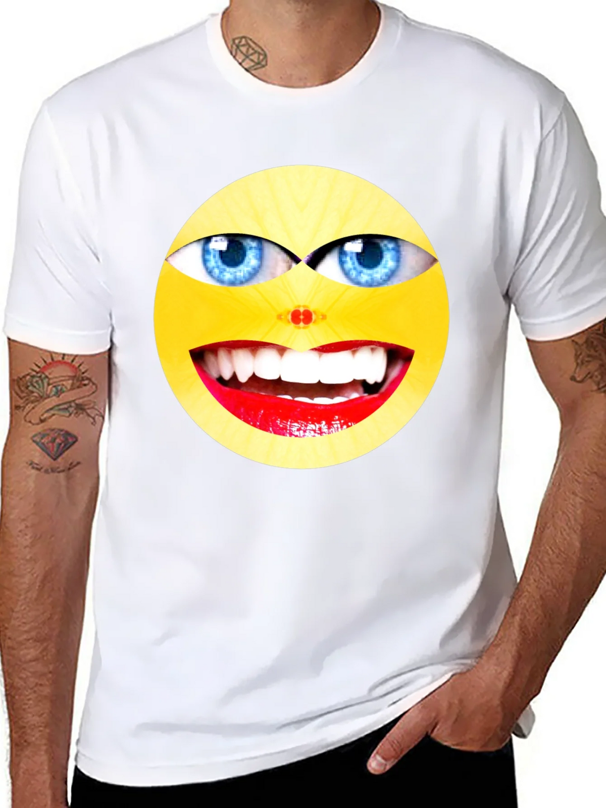 Crazy Smiley Face Graphic Tee product image 7