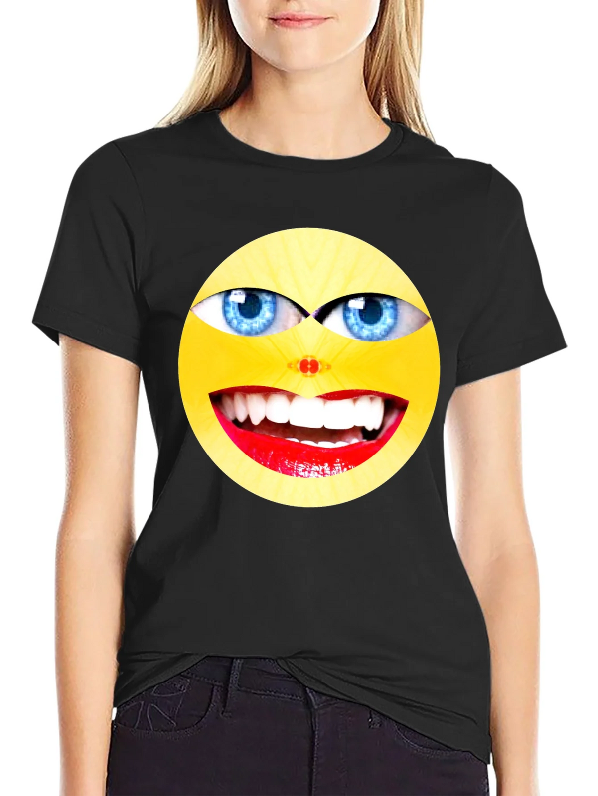 Crazy Smiley Face Graphic Tee product image 2
