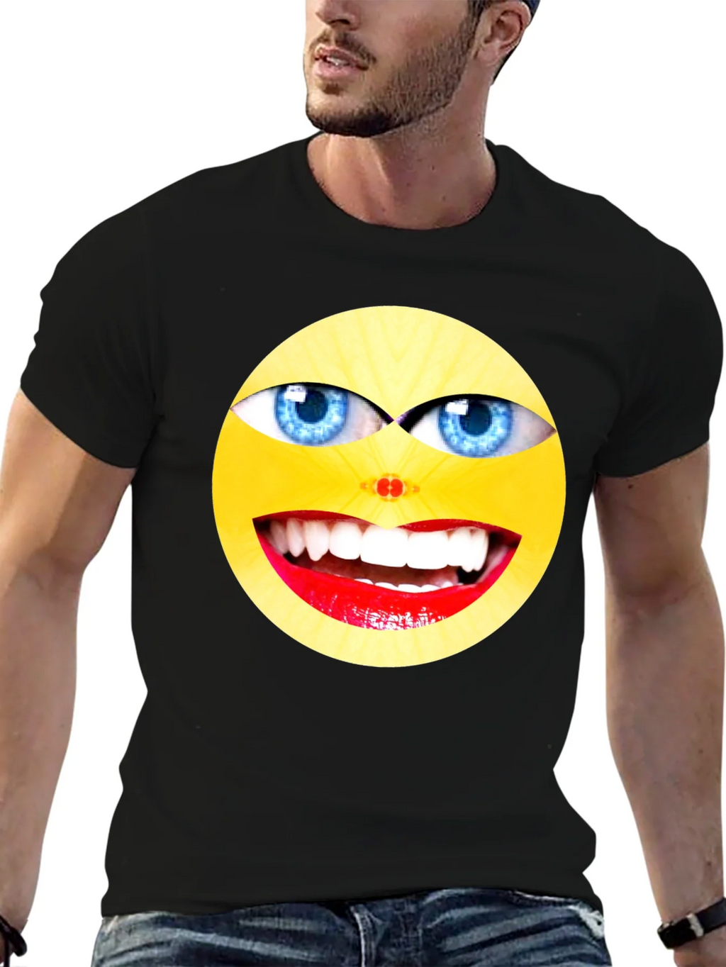 Crazy Smiley Face Graphic Tee product image 6