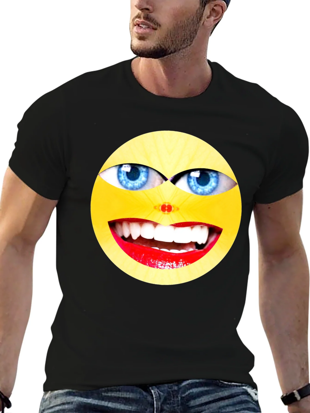 Crazy Smiley Face Graphic Tee product image 6