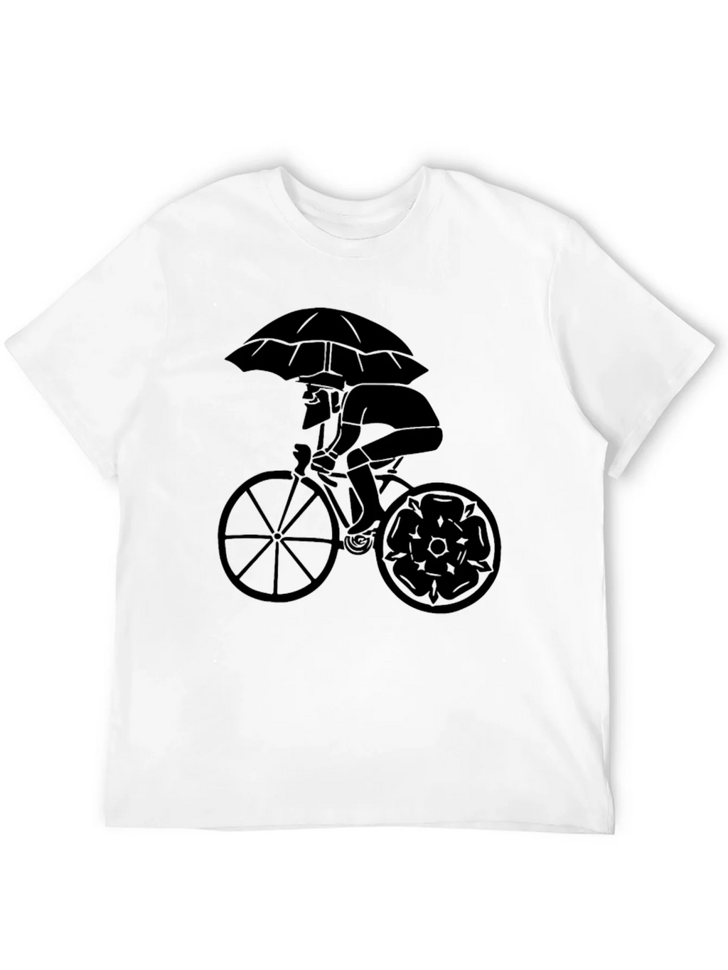 Stylish Cyclist Umbrella Graphic Tee - Black product image 11
