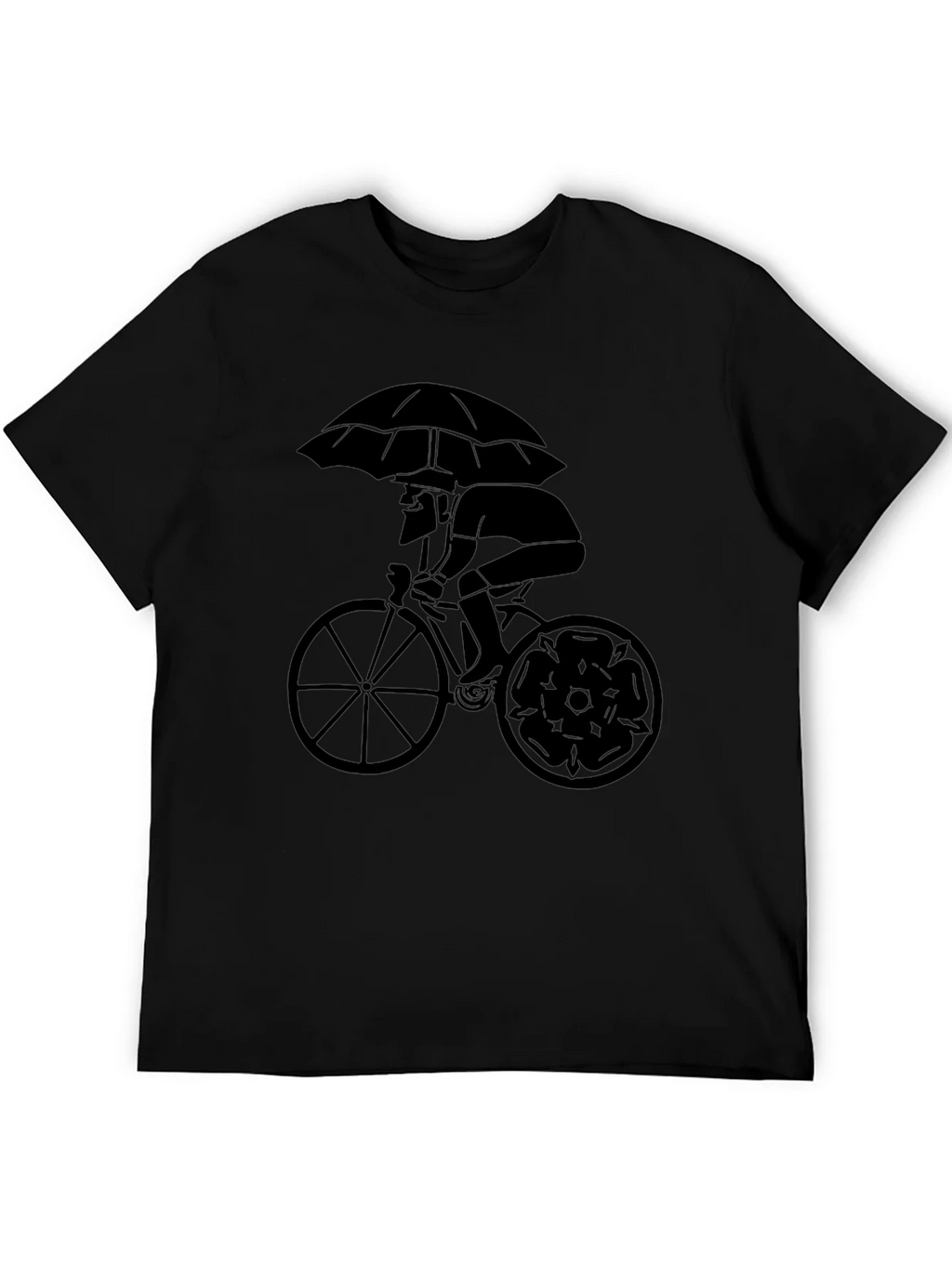 Stylish Cyclist Umbrella Graphic Tee - Black product image 5