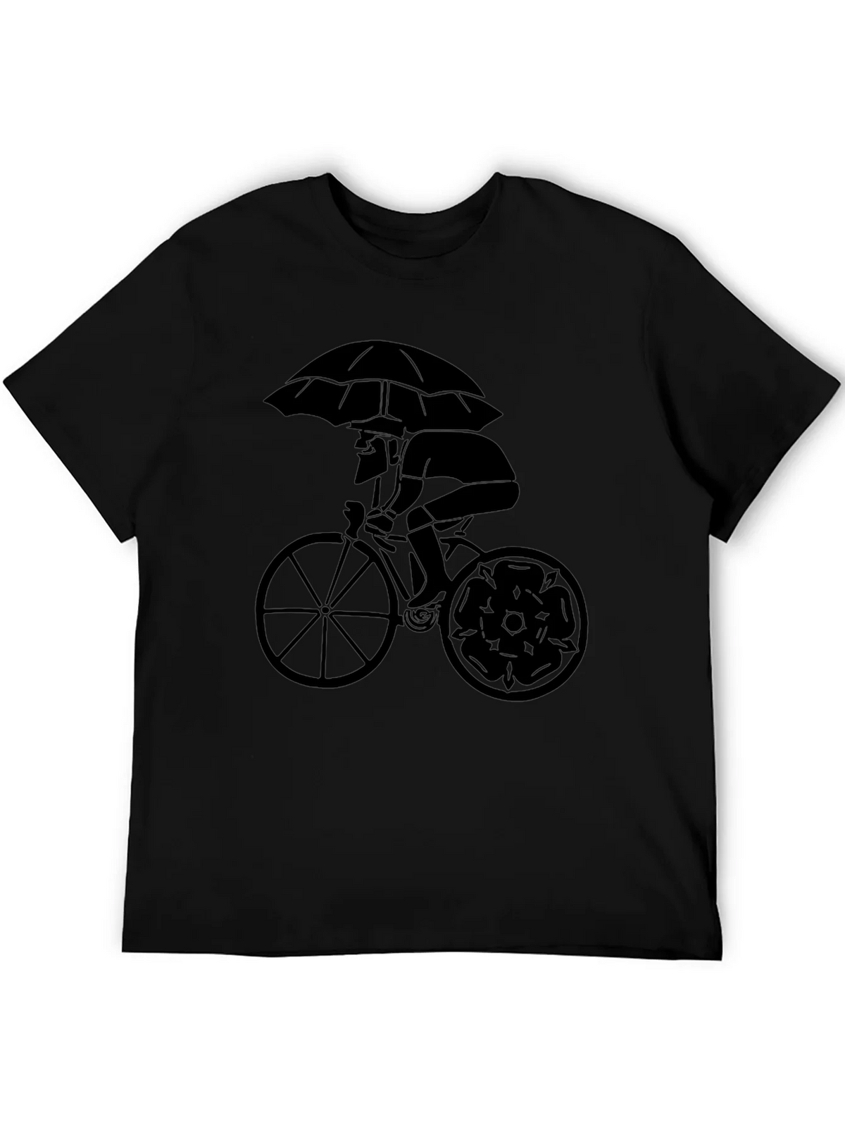 Stylish Cyclist Umbrella Graphic Tee - Black product image 5