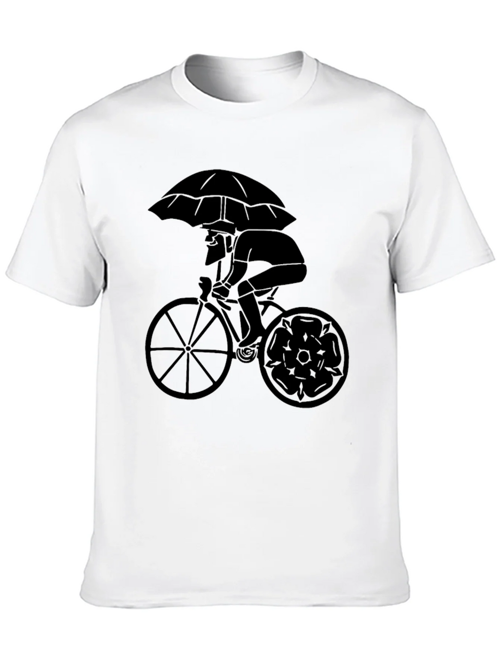 Stylish Cyclist Umbrella Graphic Tee - Black product image 9