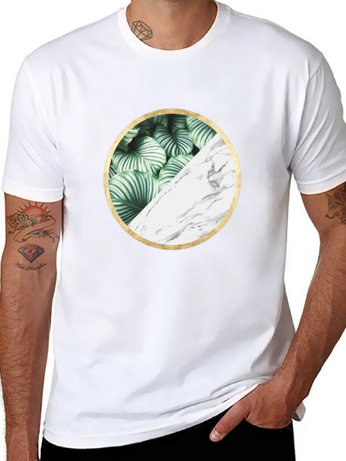 Nature Marble Circle Graphic Black Tee product image 7