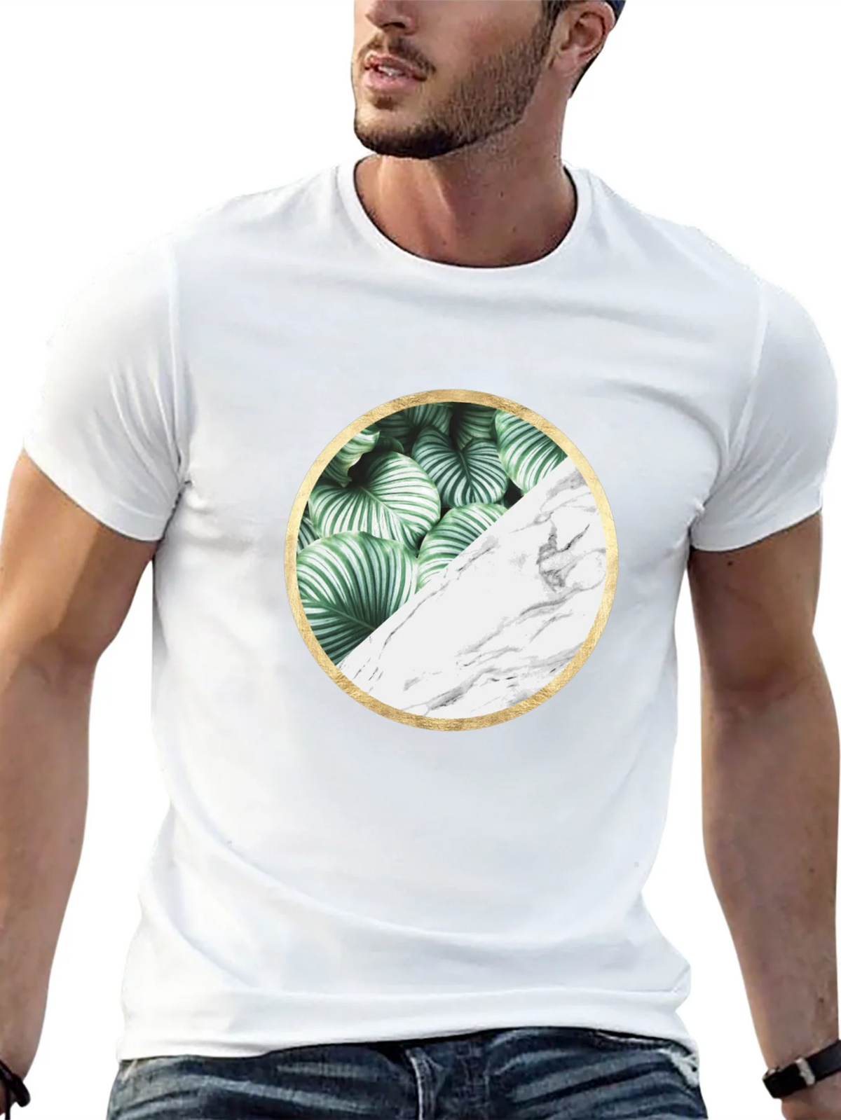 Nature Marble Circle Graphic Black Tee product image 12