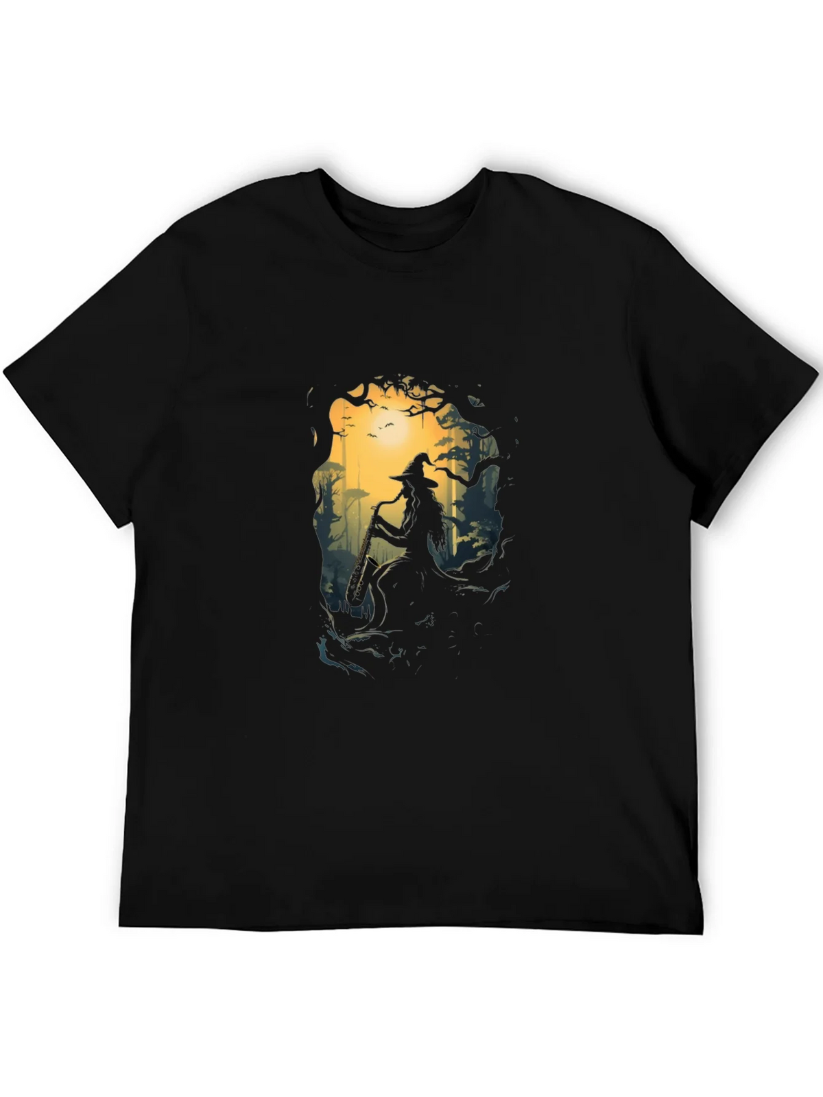 Enchanted Forest Witch Graphic Tee - Black product image 5