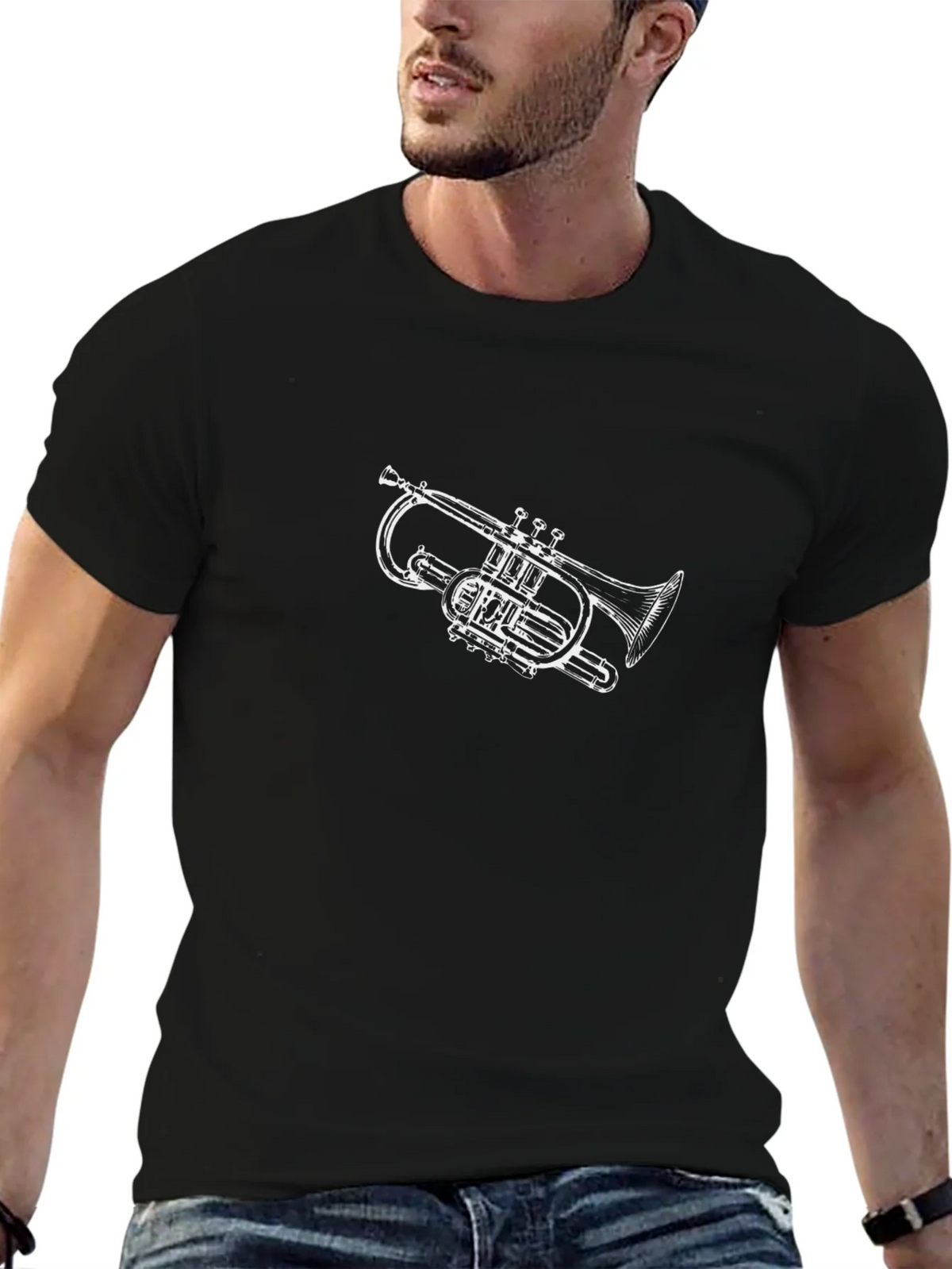 Trumpet Graphic Black T-Shirt product image 6