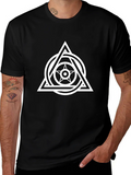 Geometric Star Triangle Graphic Tee - Black product image 1