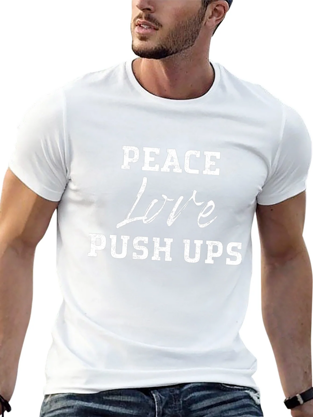 Peace Love Push Ups Graphic T-Shirt product image 12