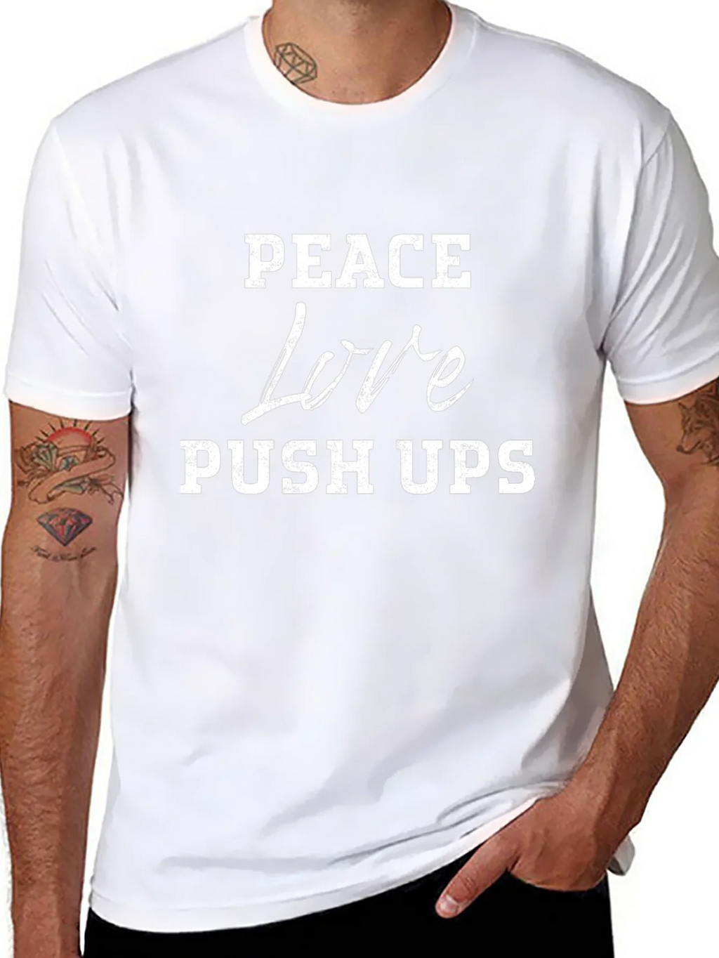 Peace Love Push Ups Graphic T-Shirt product image 7