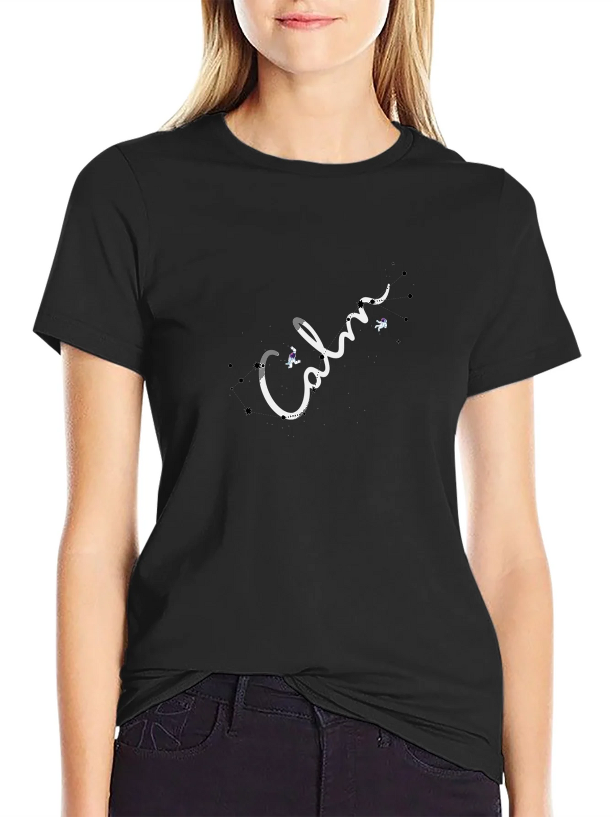Calm Astronaut Black T-Shirt product image 2