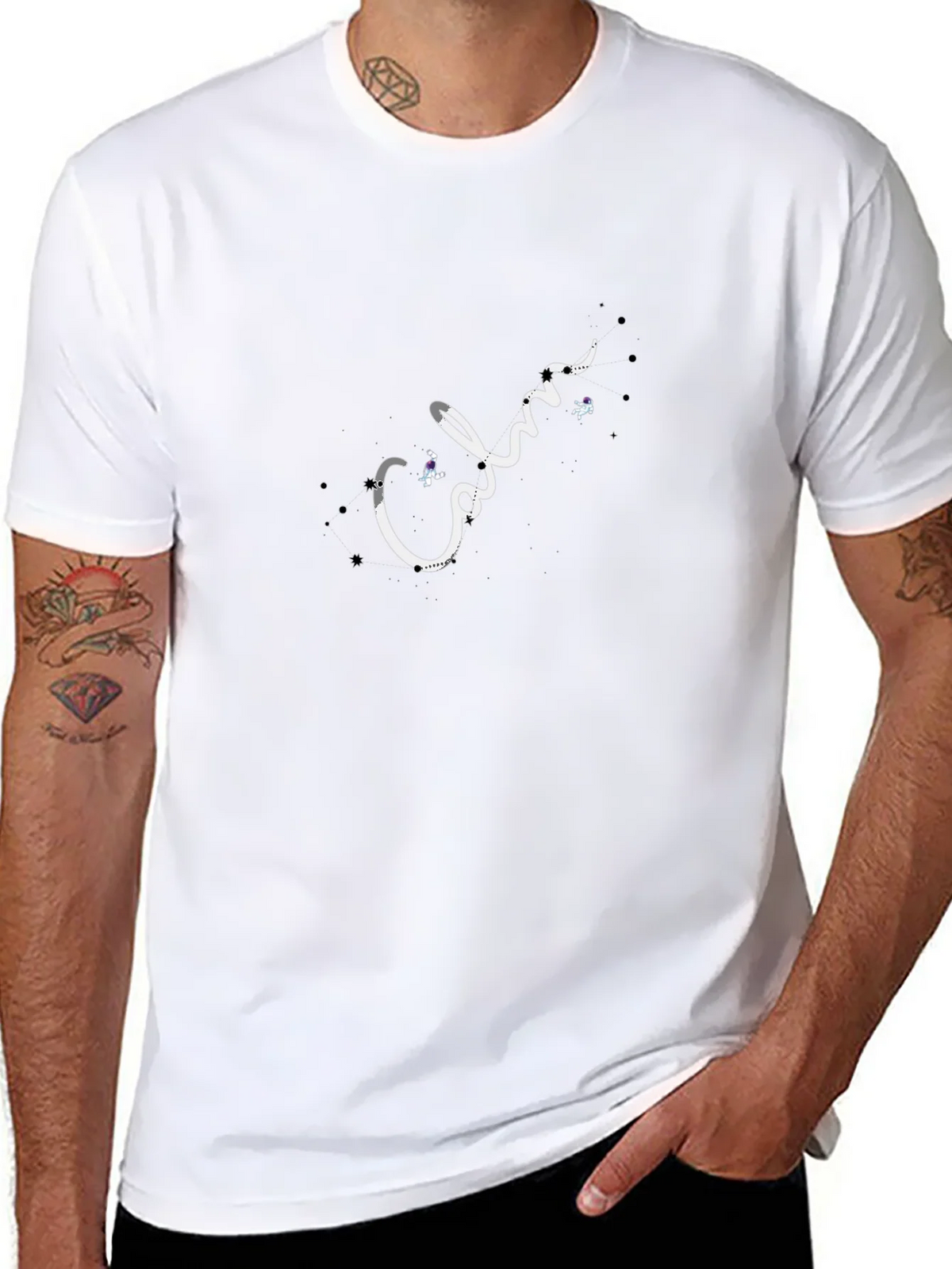 Calm Astronaut Black T-Shirt product image 7