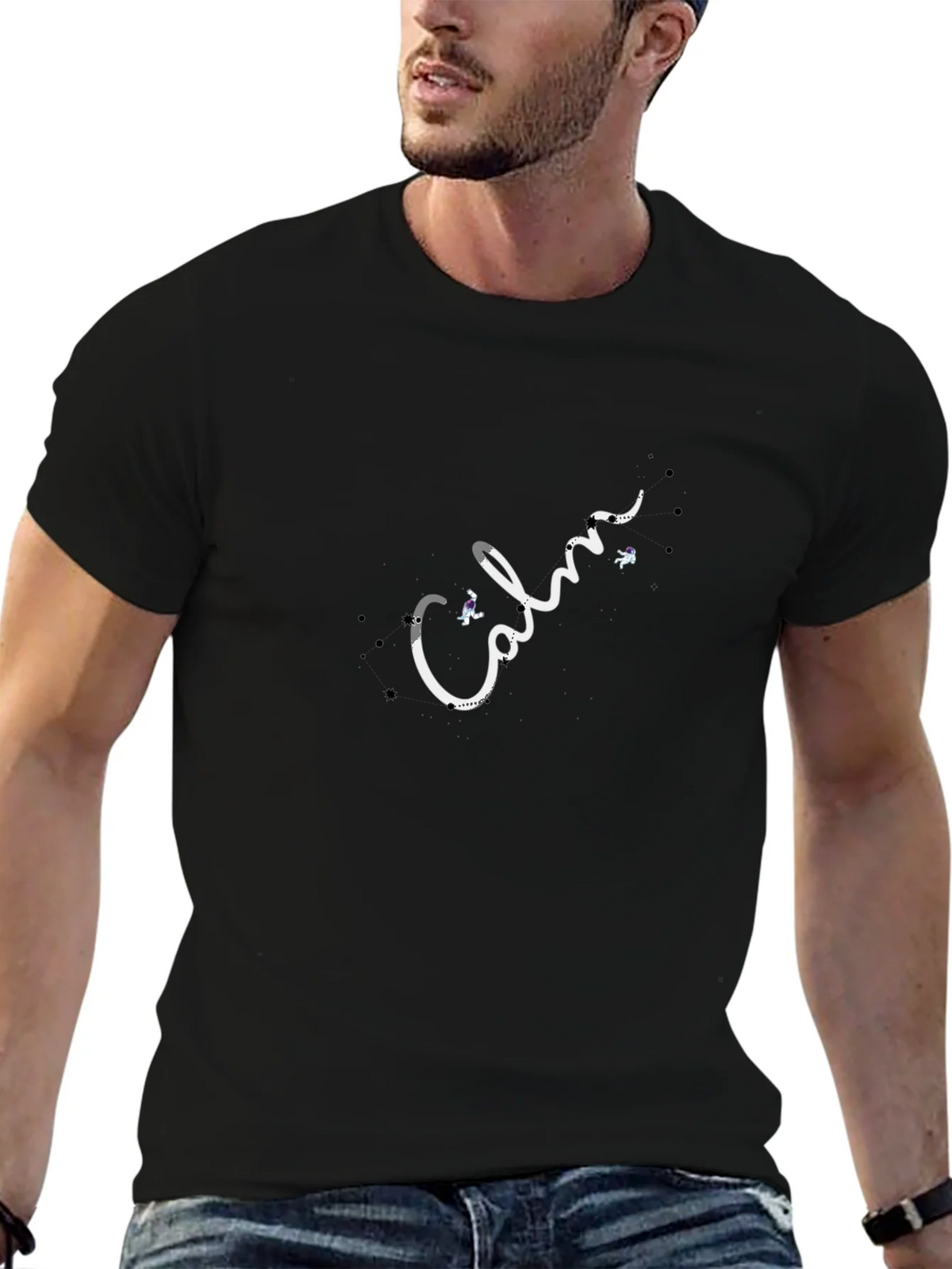 Calm Astronaut Black T-Shirt product image 6