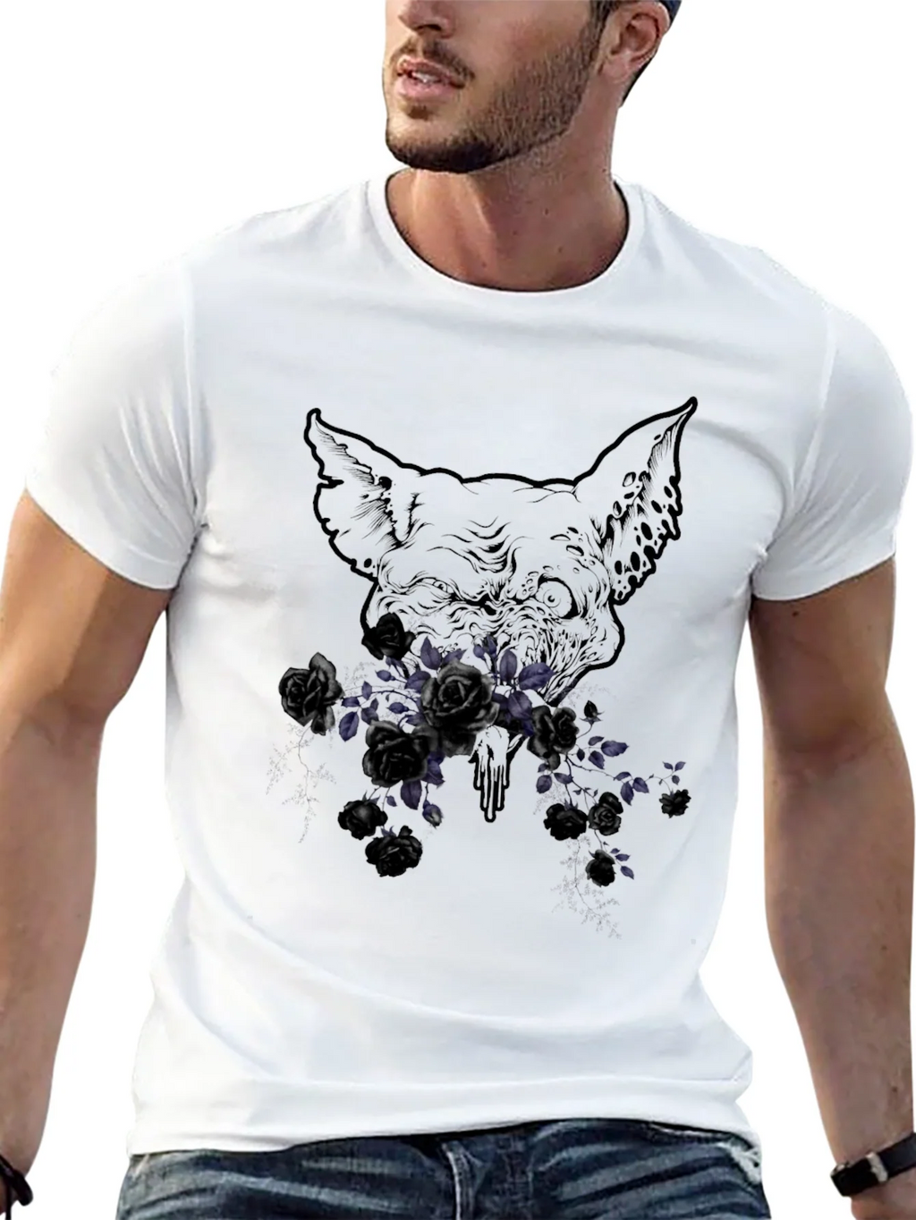Floral Skull Graphic Print T-Shirt product image 12