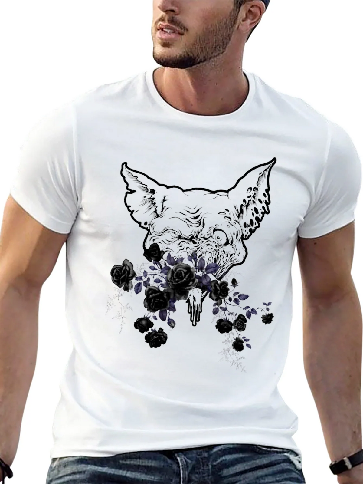 Floral Skull Graphic Print T-Shirt product image 12