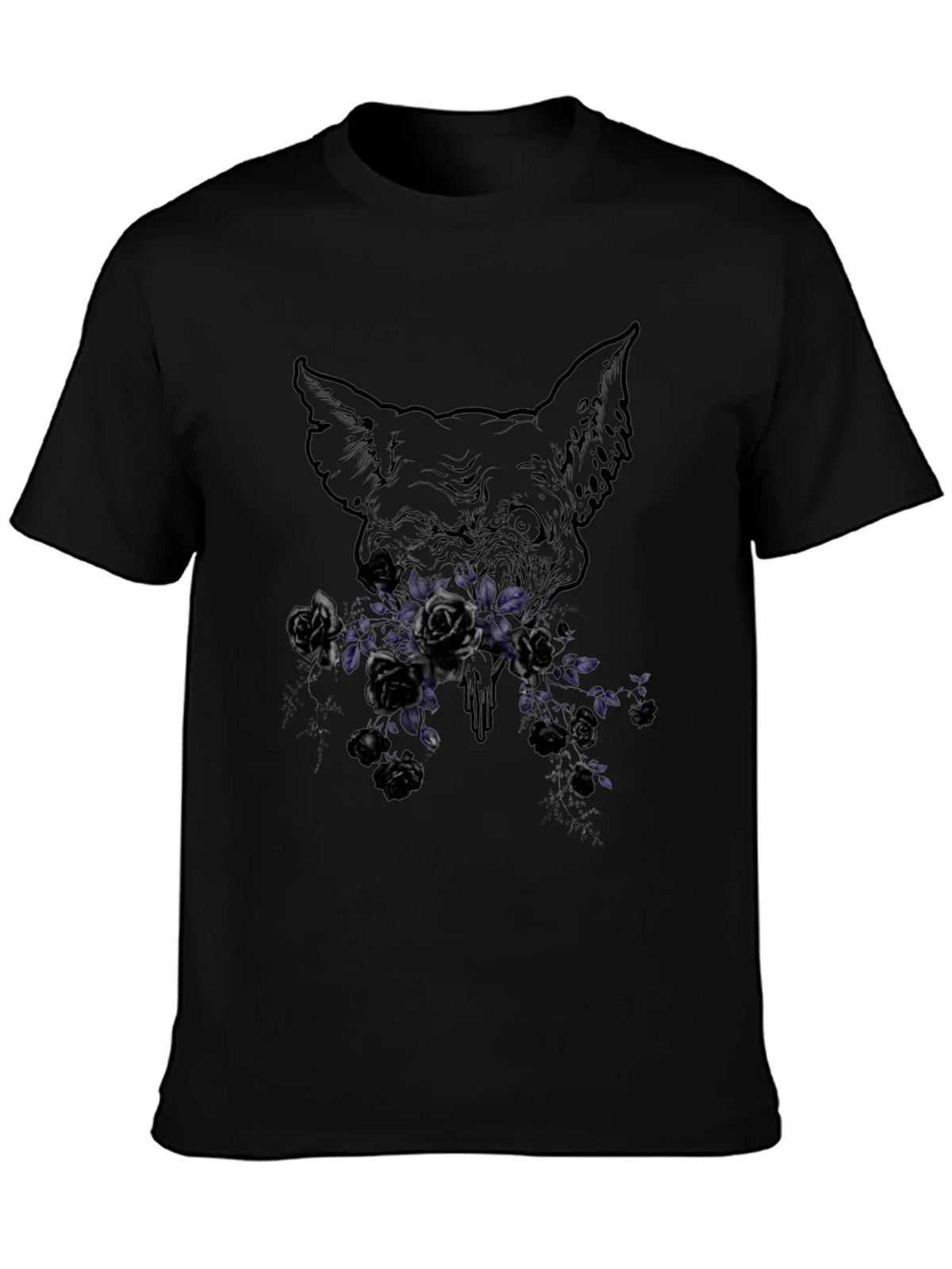 Floral Skull Graphic Print T-Shirt product image 3