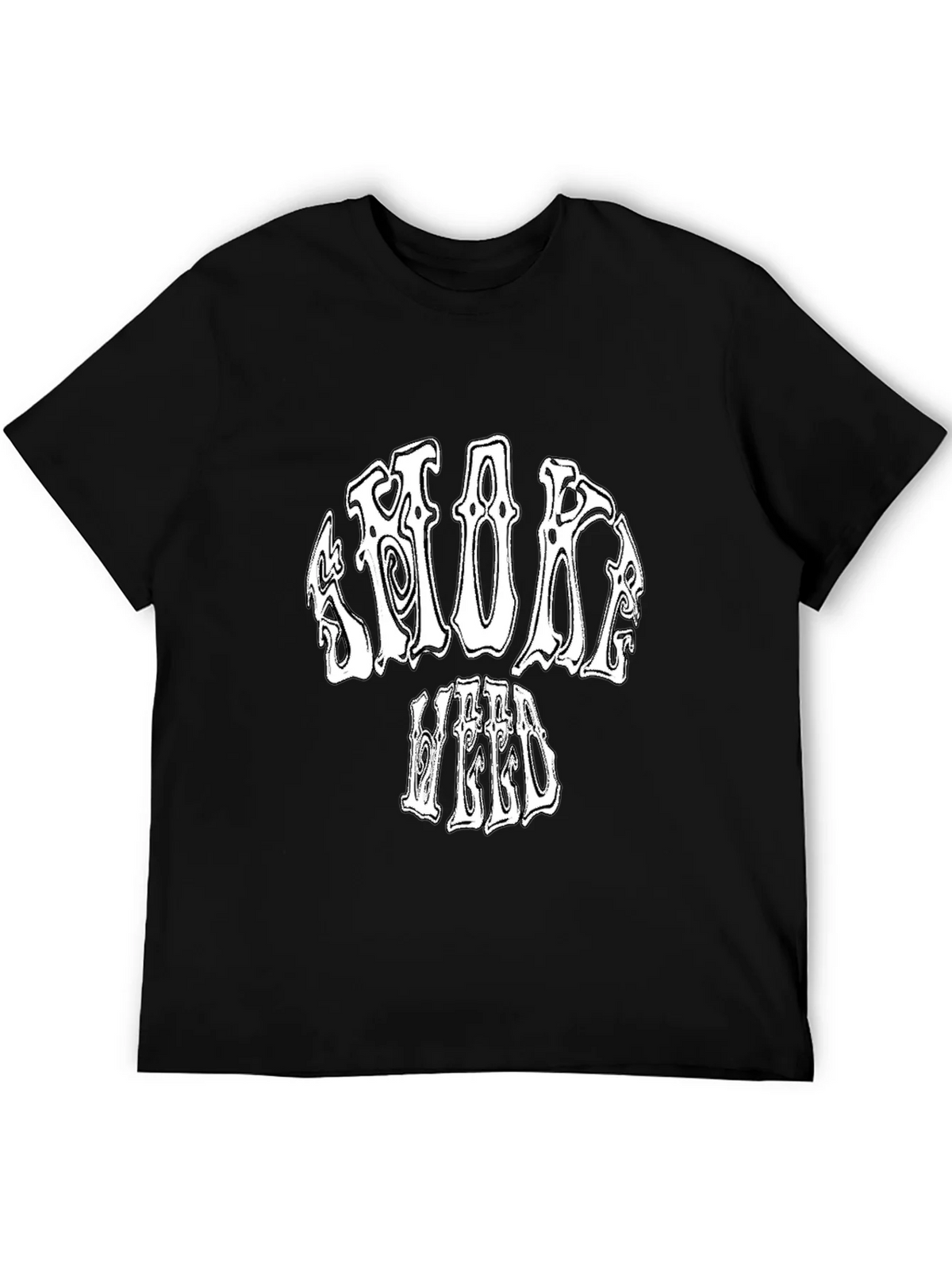 Smoke Weed Black Graphic T-Shirt product image 5