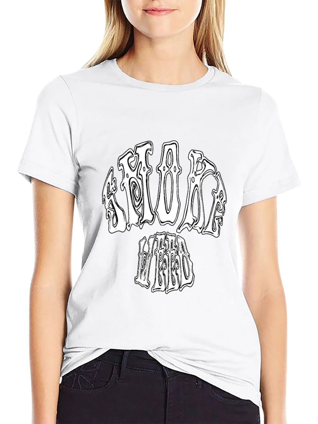 Smoke Weed Black Graphic T-Shirt product image 8