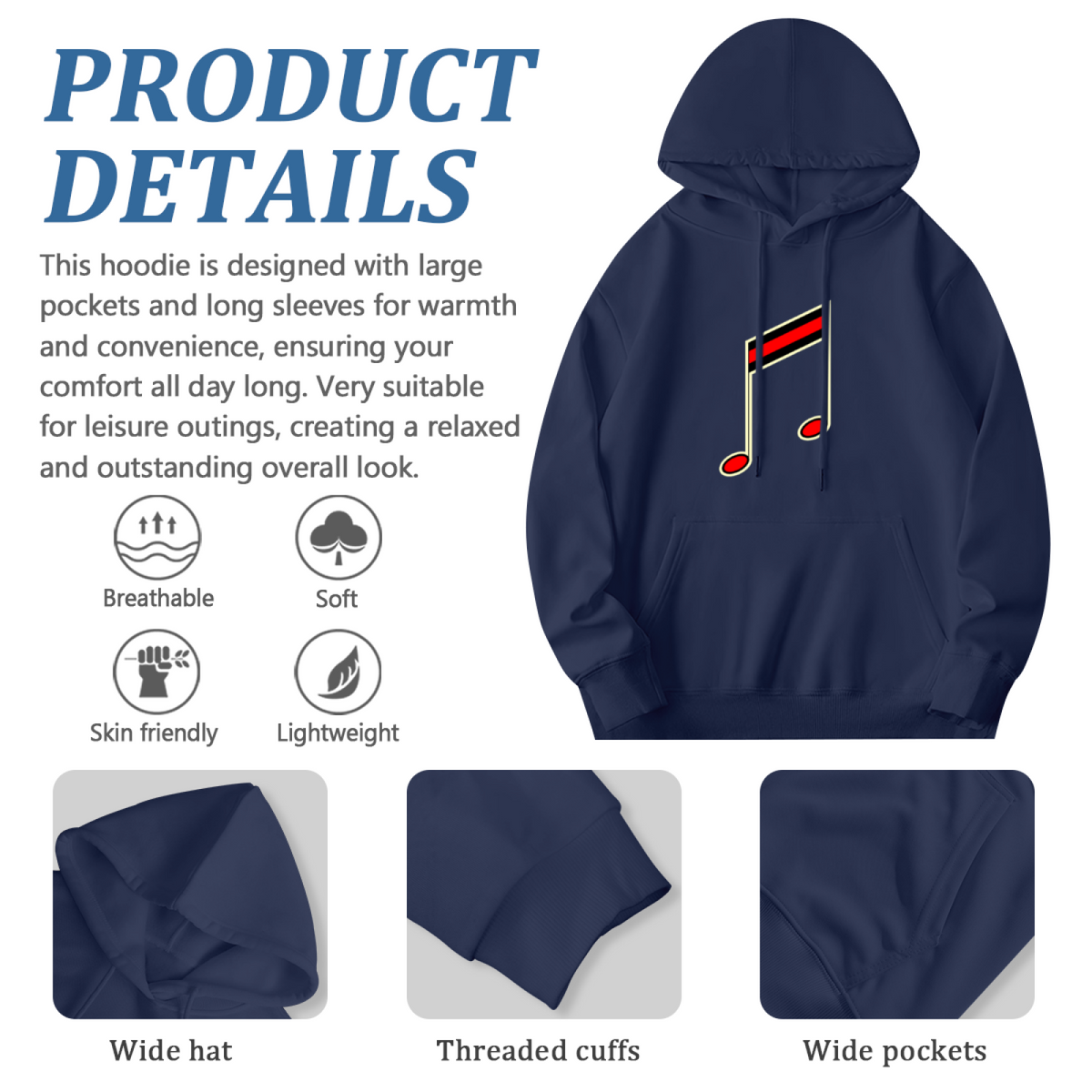 Music Lover Hoodie - Stand Out Design Pullover #0588 product image 6