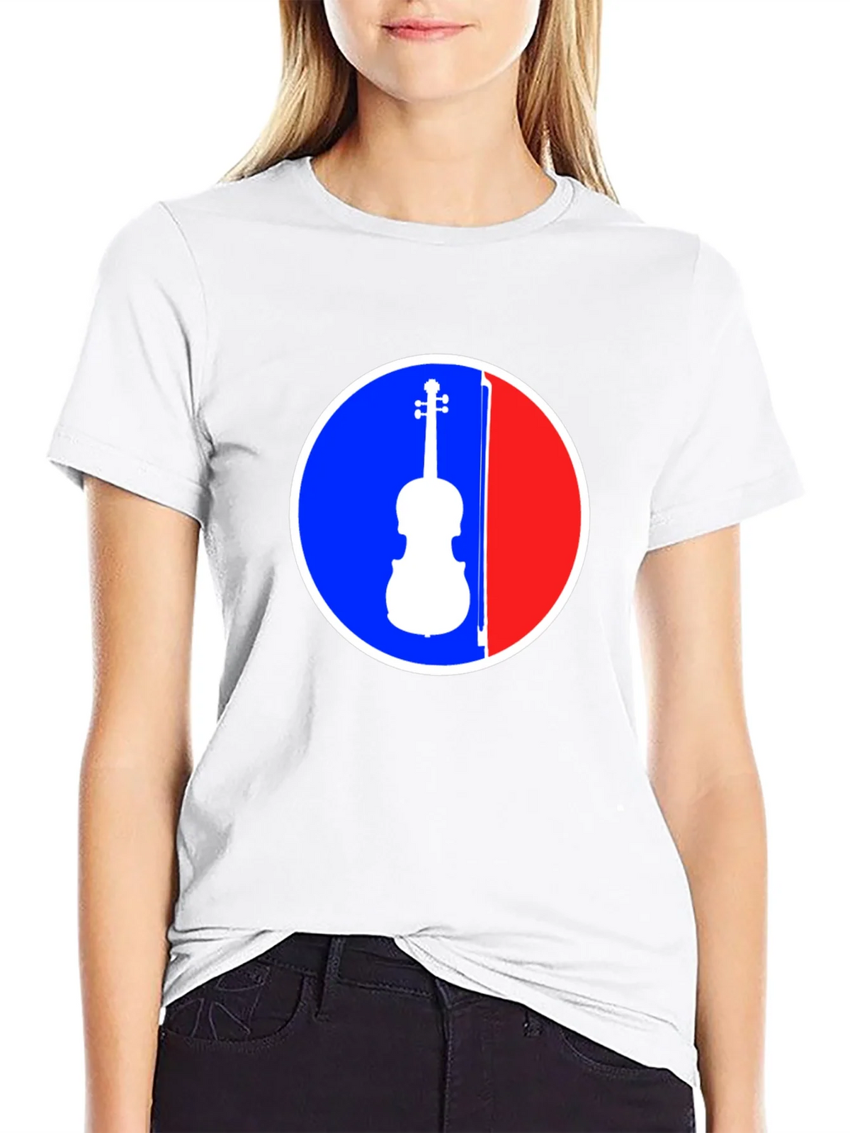 Musicians Tee: Violin Circle Graphic T-Shirt product image 6