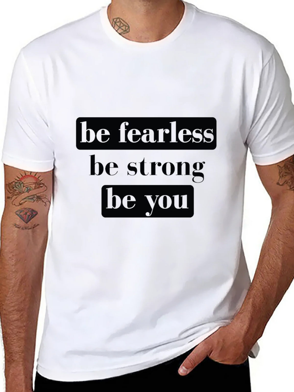 Be Fearless Graphic Tee - Motivational Black T-Shirt product image 7
