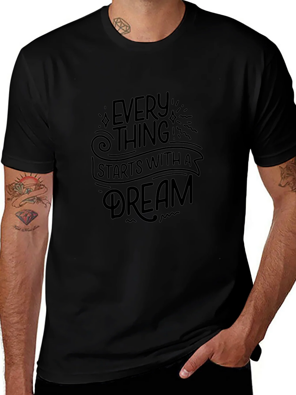 Inspirational Dream T-Shirt - Motivational Black Tee product image 1