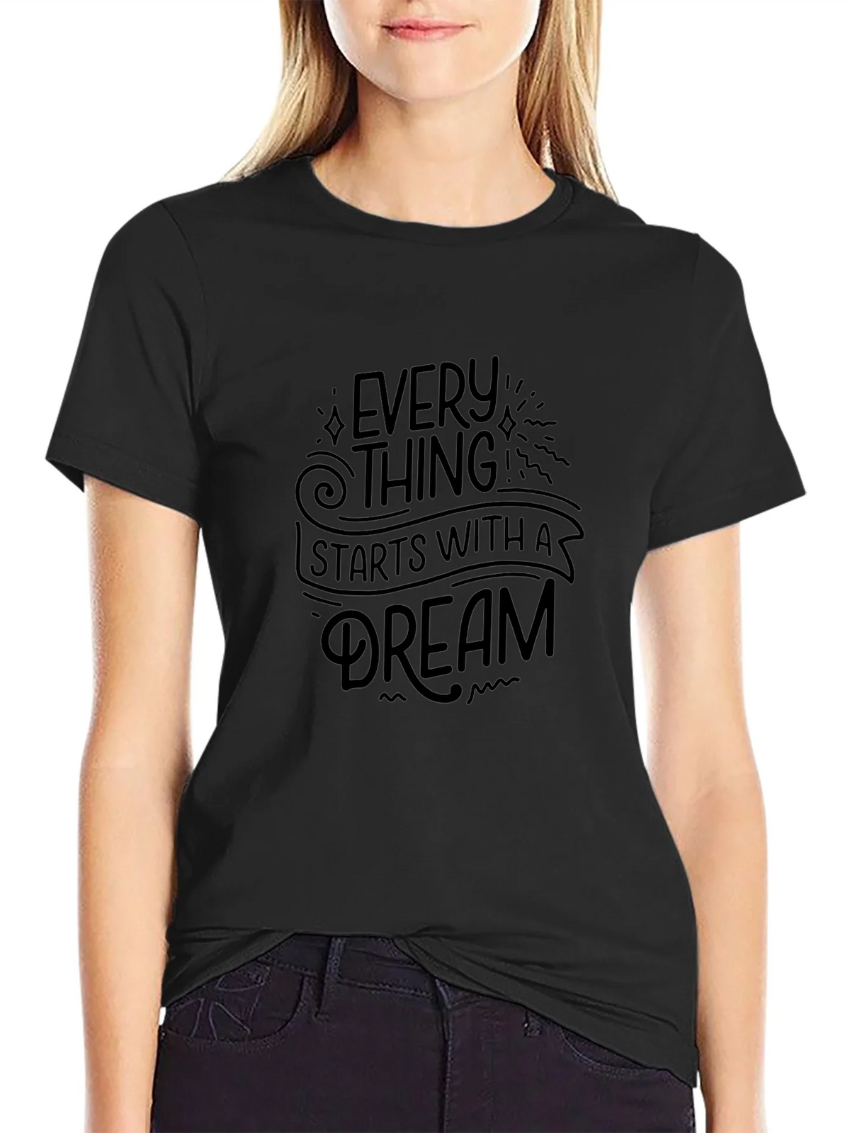 Inspirational Dream T-Shirt - Motivational Black Tee product image 2