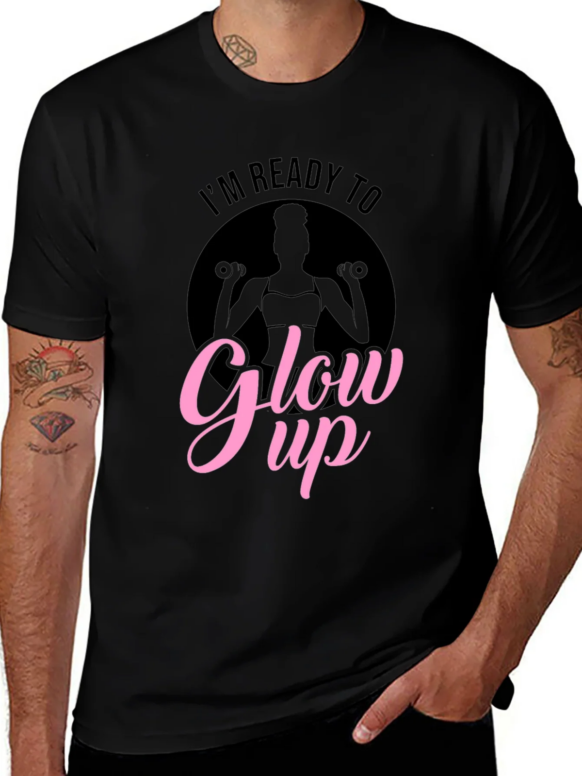 Glow Up Black Graphic T-Shirt product image 1