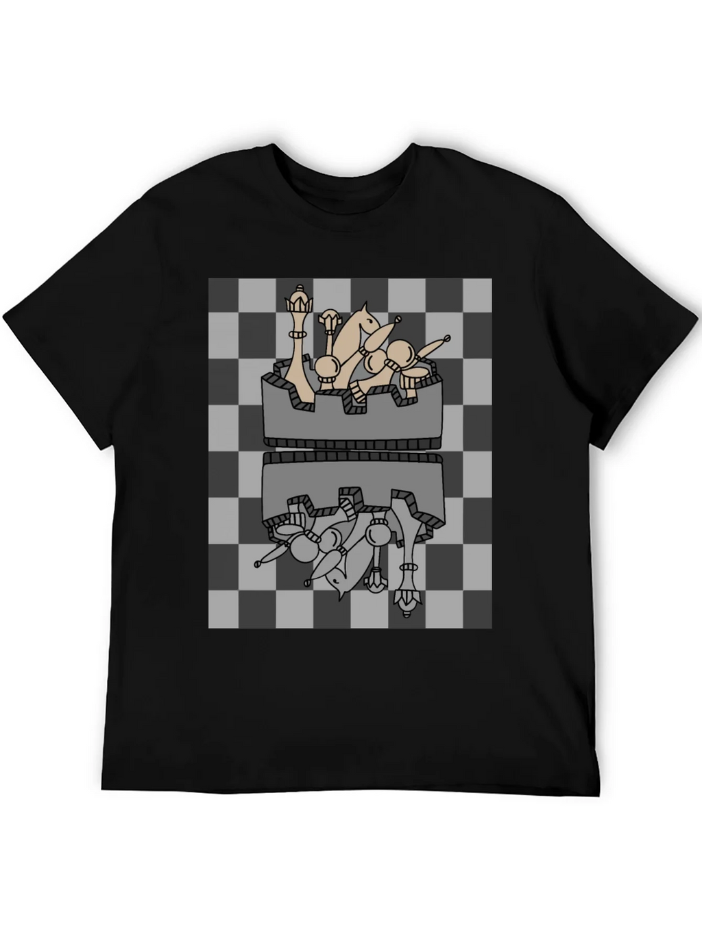 Chess Piece Reflection Graphic Tee - Black product image 5