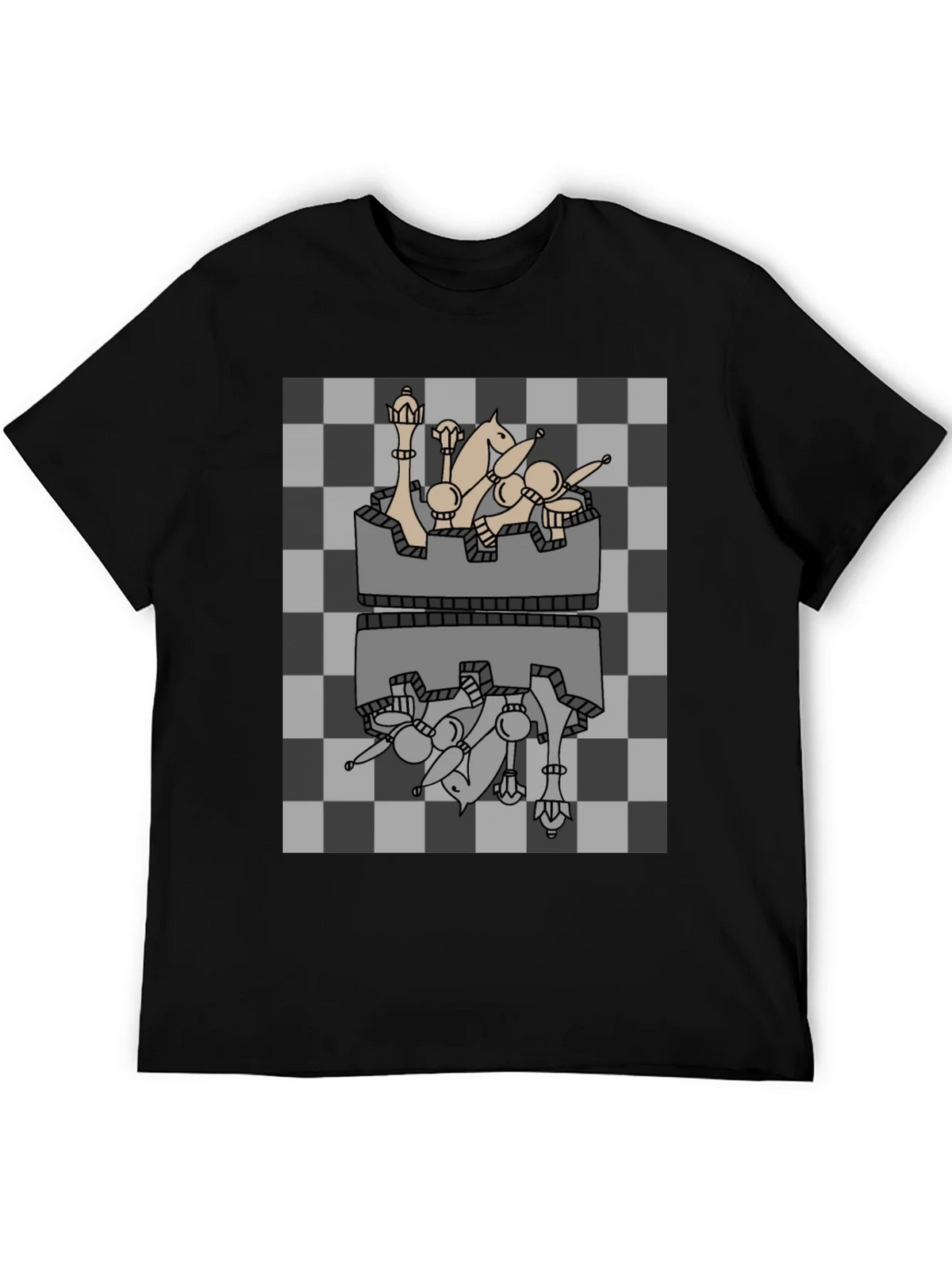 Chess Piece Reflection Graphic Tee - Black product image 5