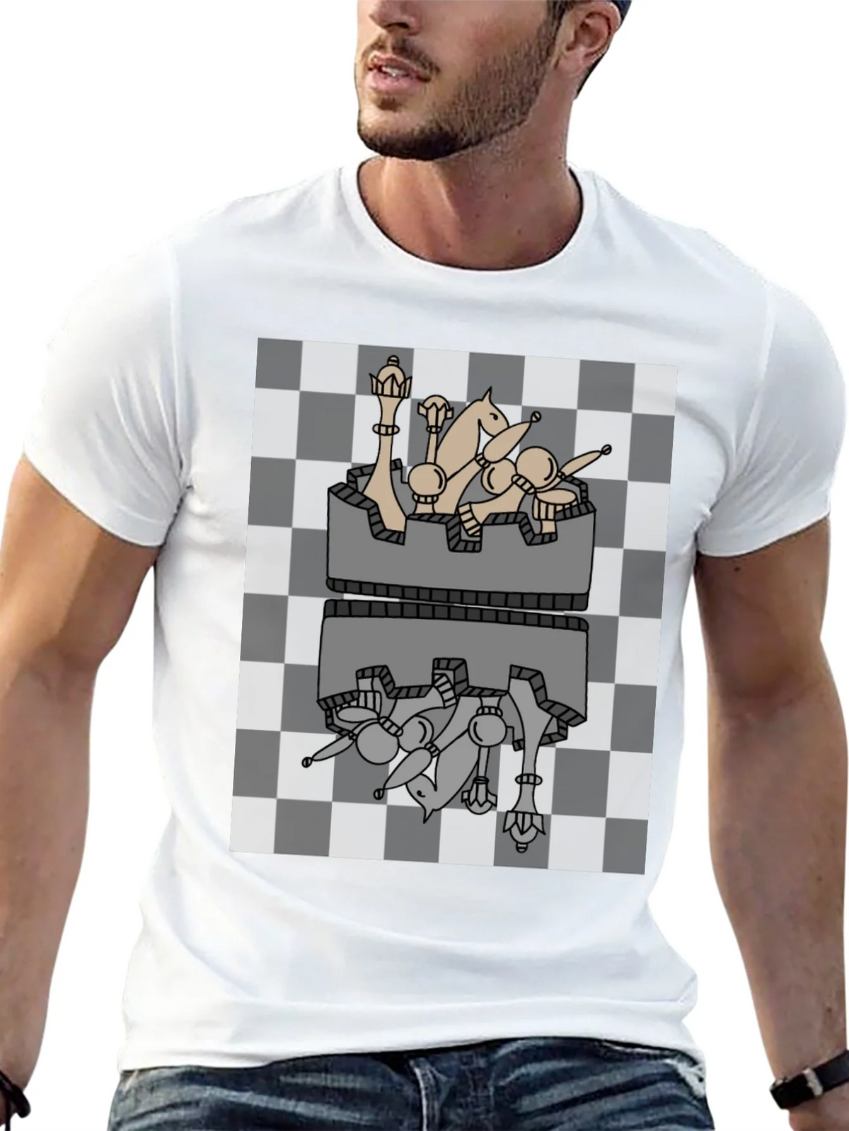 Chess Piece Reflection Graphic Tee - Black product image 12