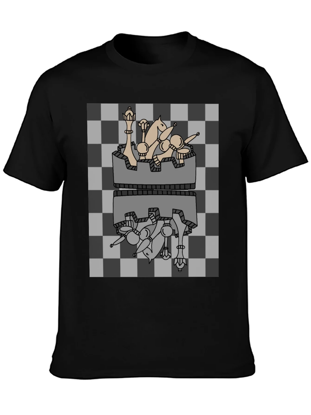 Chess Piece Reflection Graphic Tee - Black product image 3
