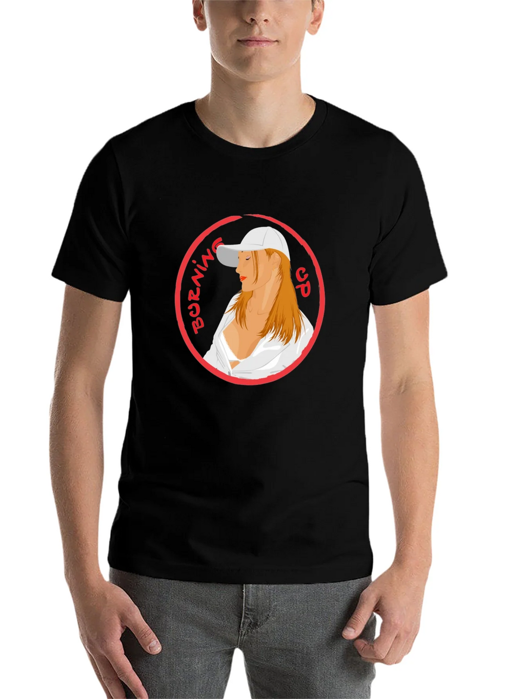 Burning Up Graphic Tee - Cool Circle Design Black T-Shirt product image 4
