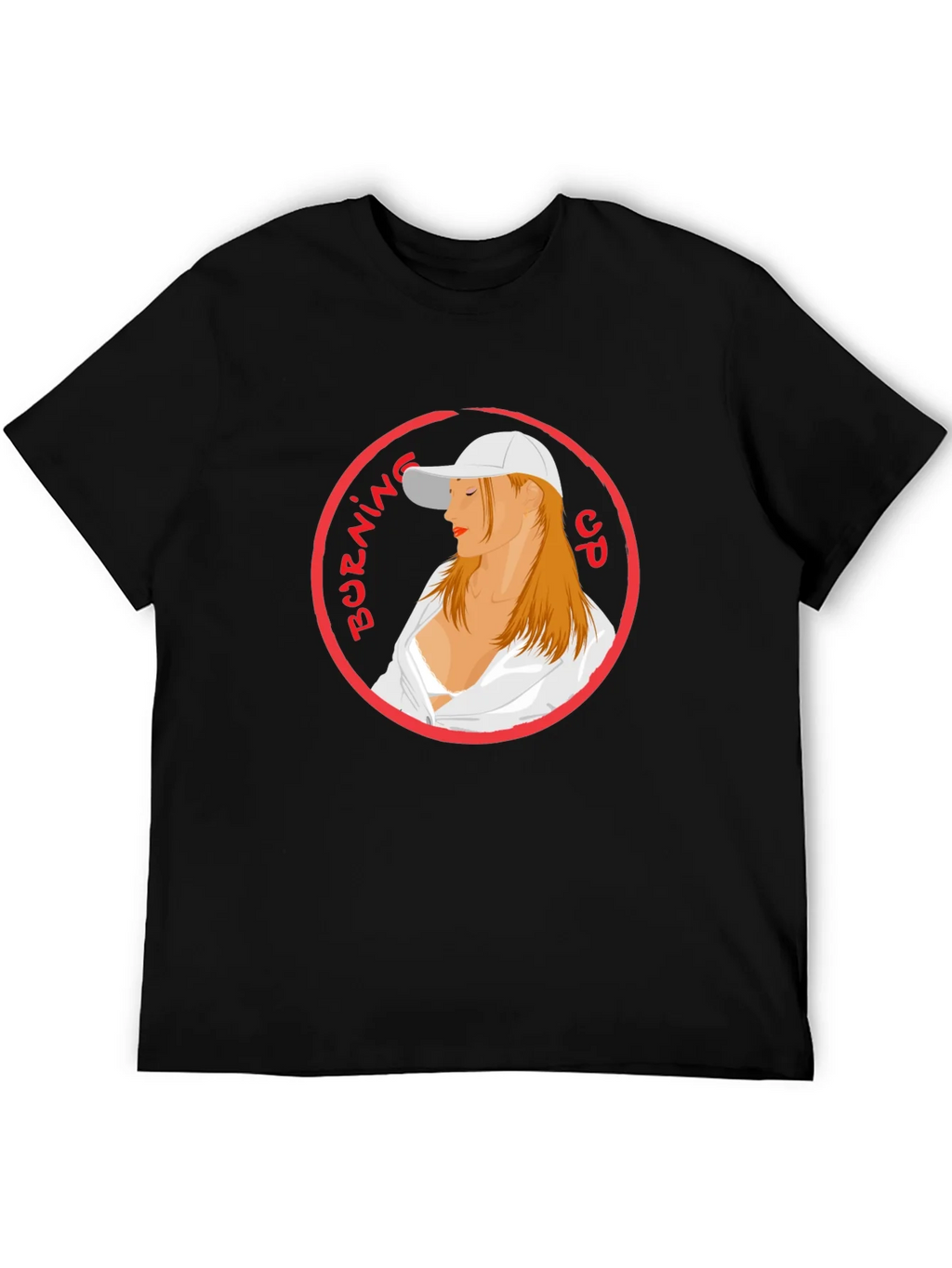 Burning Up Graphic Tee - Cool Circle Design Black T-Shirt product image 5