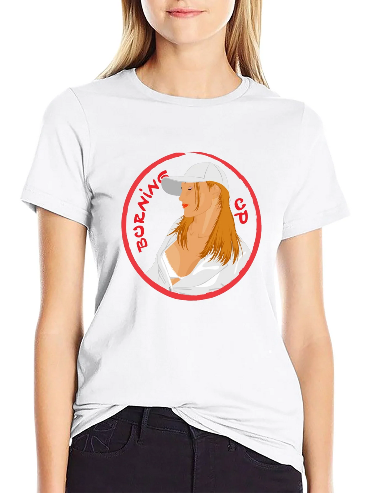 Burning Up Graphic Tee - Cool Circle Design Black T-Shirt product image 8