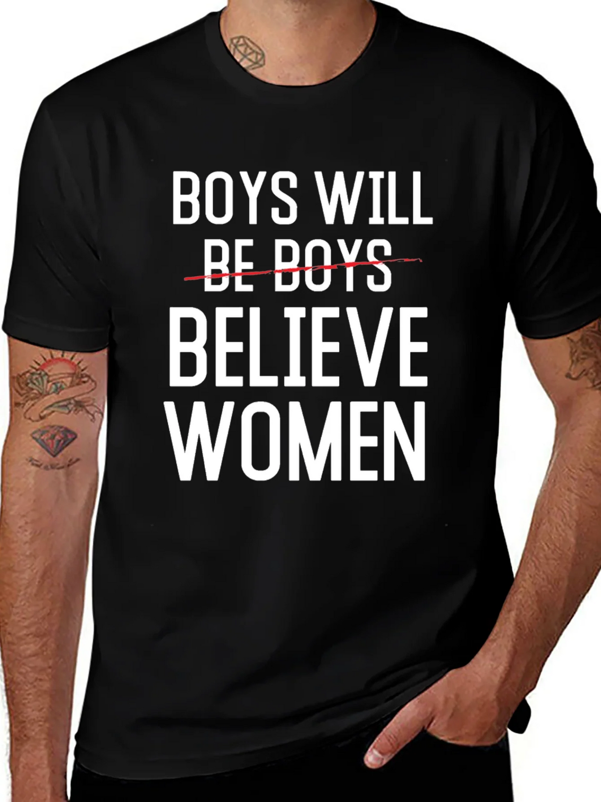 Believe Women T-Shirt Black Cotton Graphic Tee product image 1