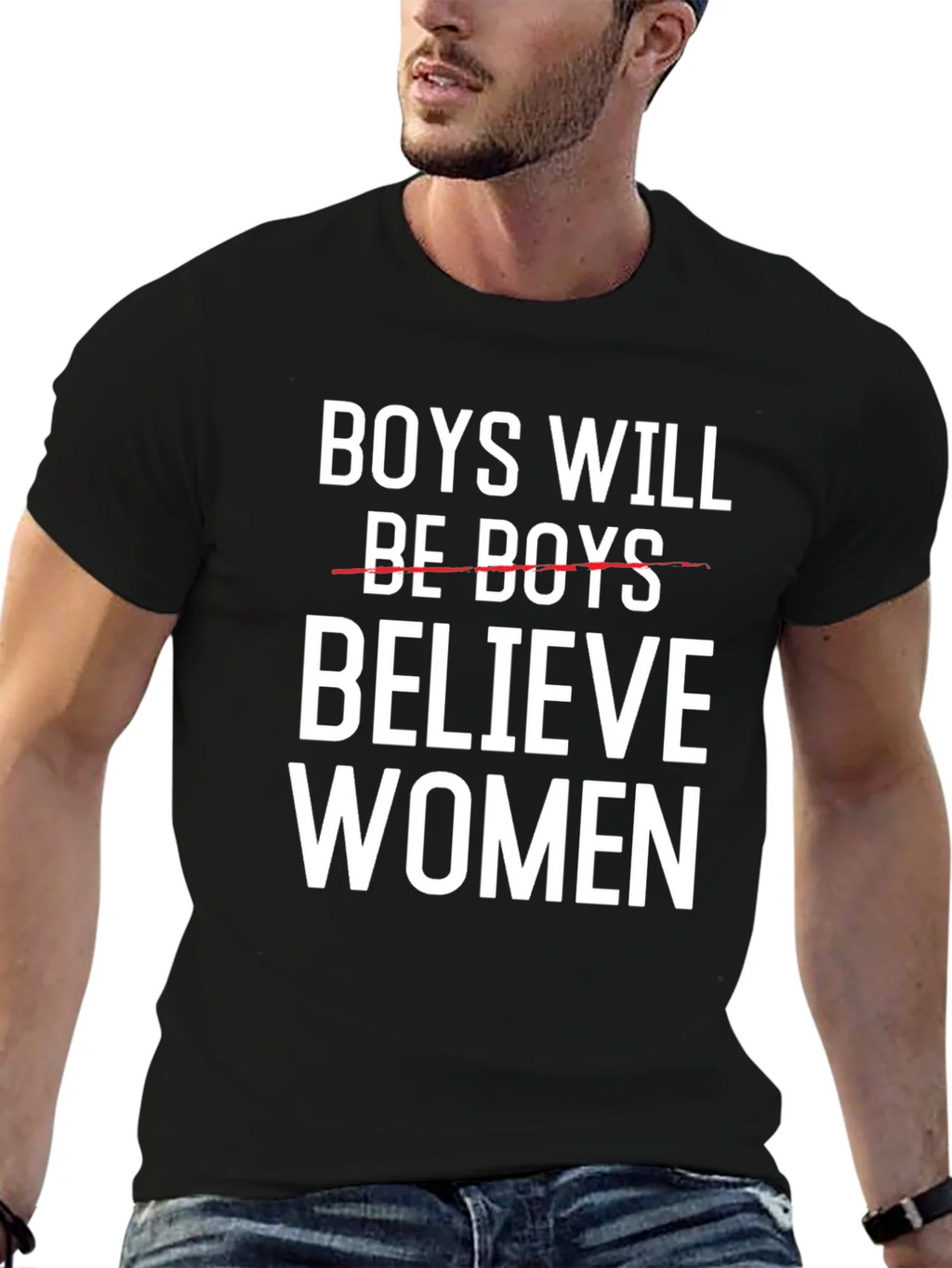 Believe Women T-Shirt Black Cotton Graphic Tee product image 4