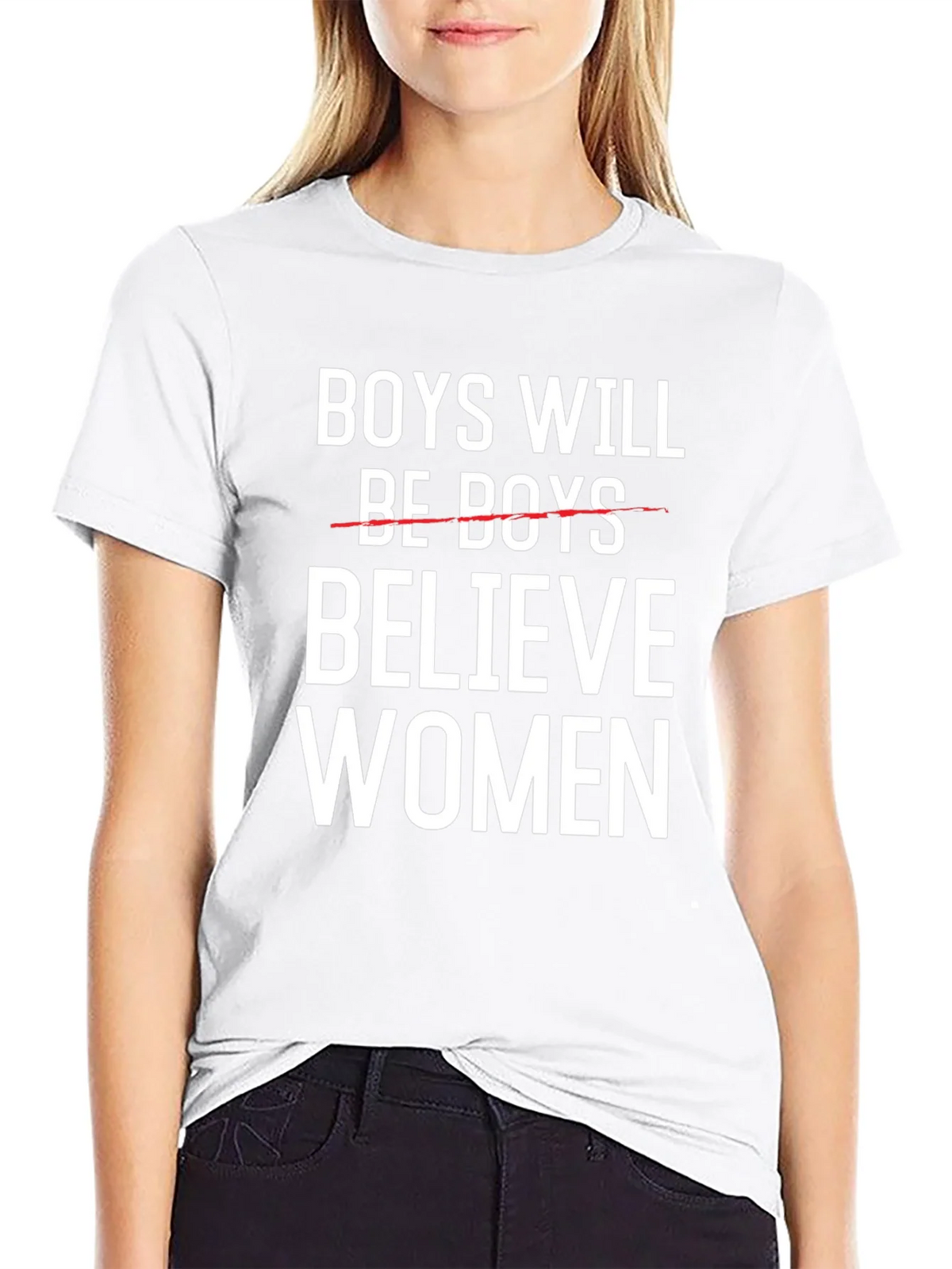 Believe Women T-Shirt Black Cotton Graphic Tee product image 6