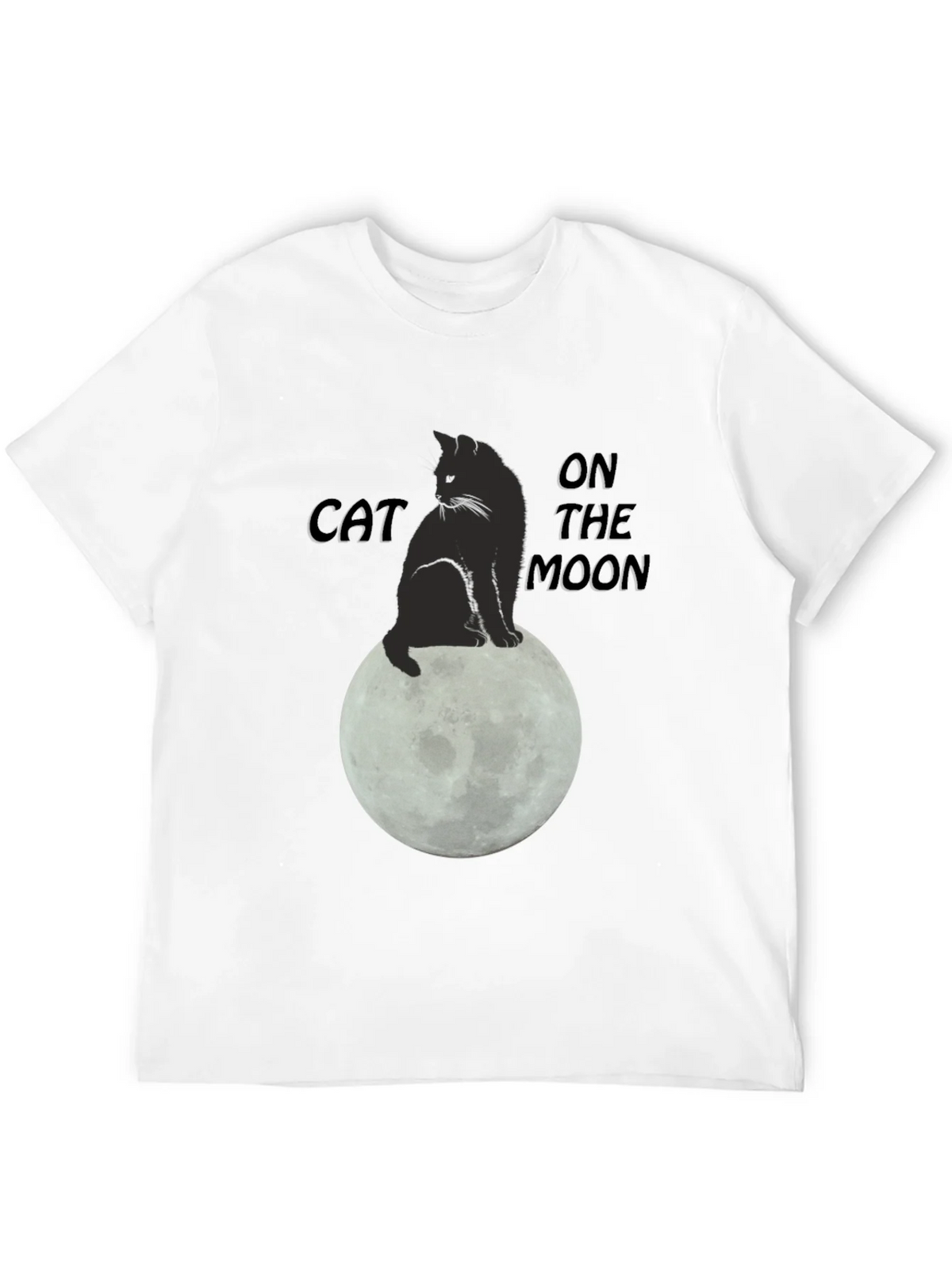 Cat On The Moon Graphic T-Shirt - Black product image 11