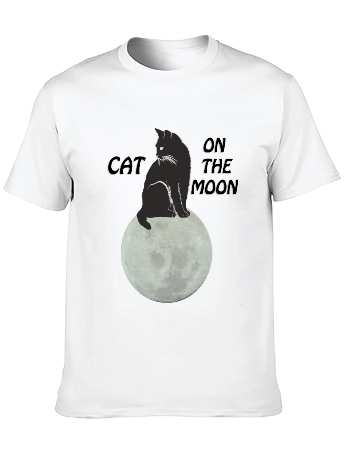 Cat On The Moon Graphic T-Shirt - Black product image 9