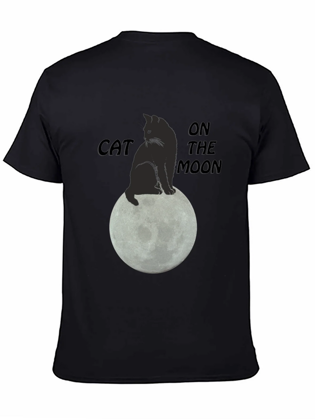 Cat On The Moon Graphic T-Shirt - Black product image 4