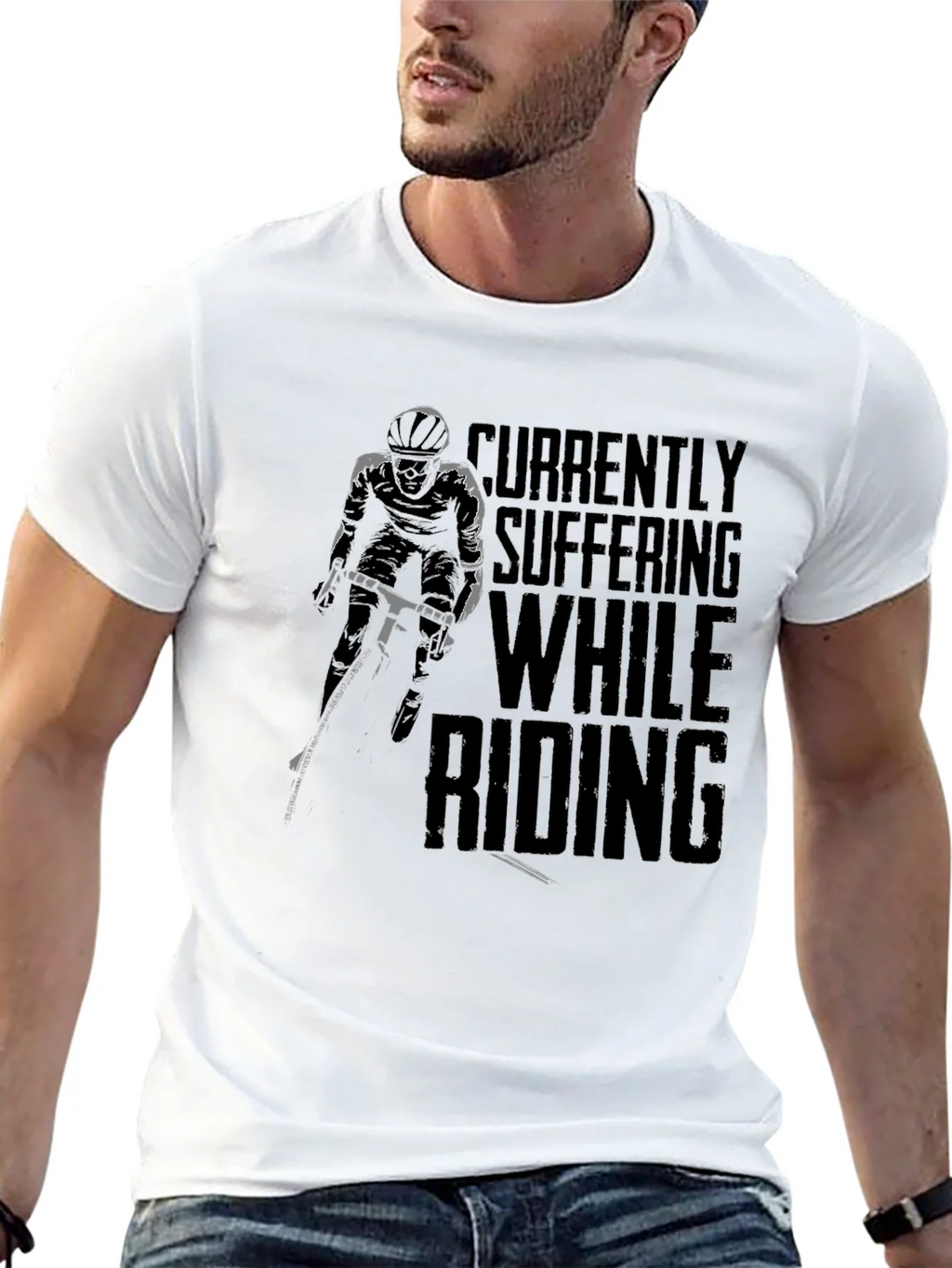 Currently Suffering While Riding Black Graphic Tee product image 9