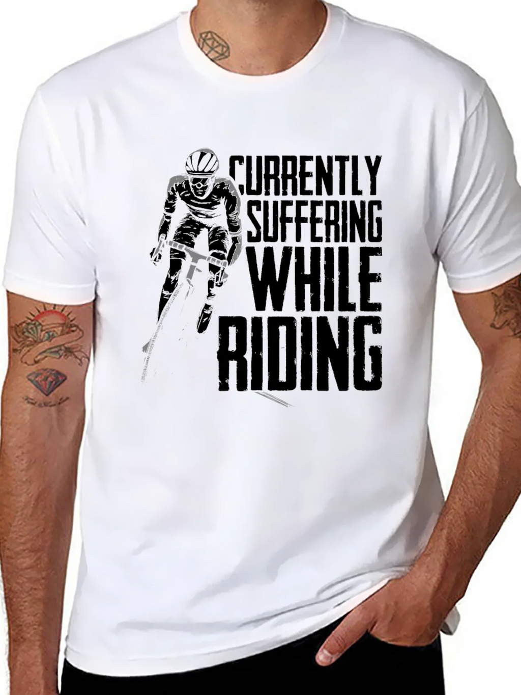 Currently Suffering While Riding Black Graphic Tee product image 6