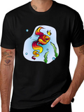 Cartoon Fish King Mens Black T-Shirt product image 1