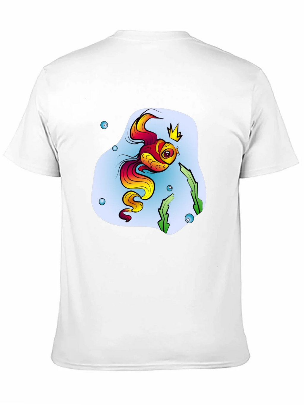 Cartoon Fish King Mens Black T-Shirt product image 10