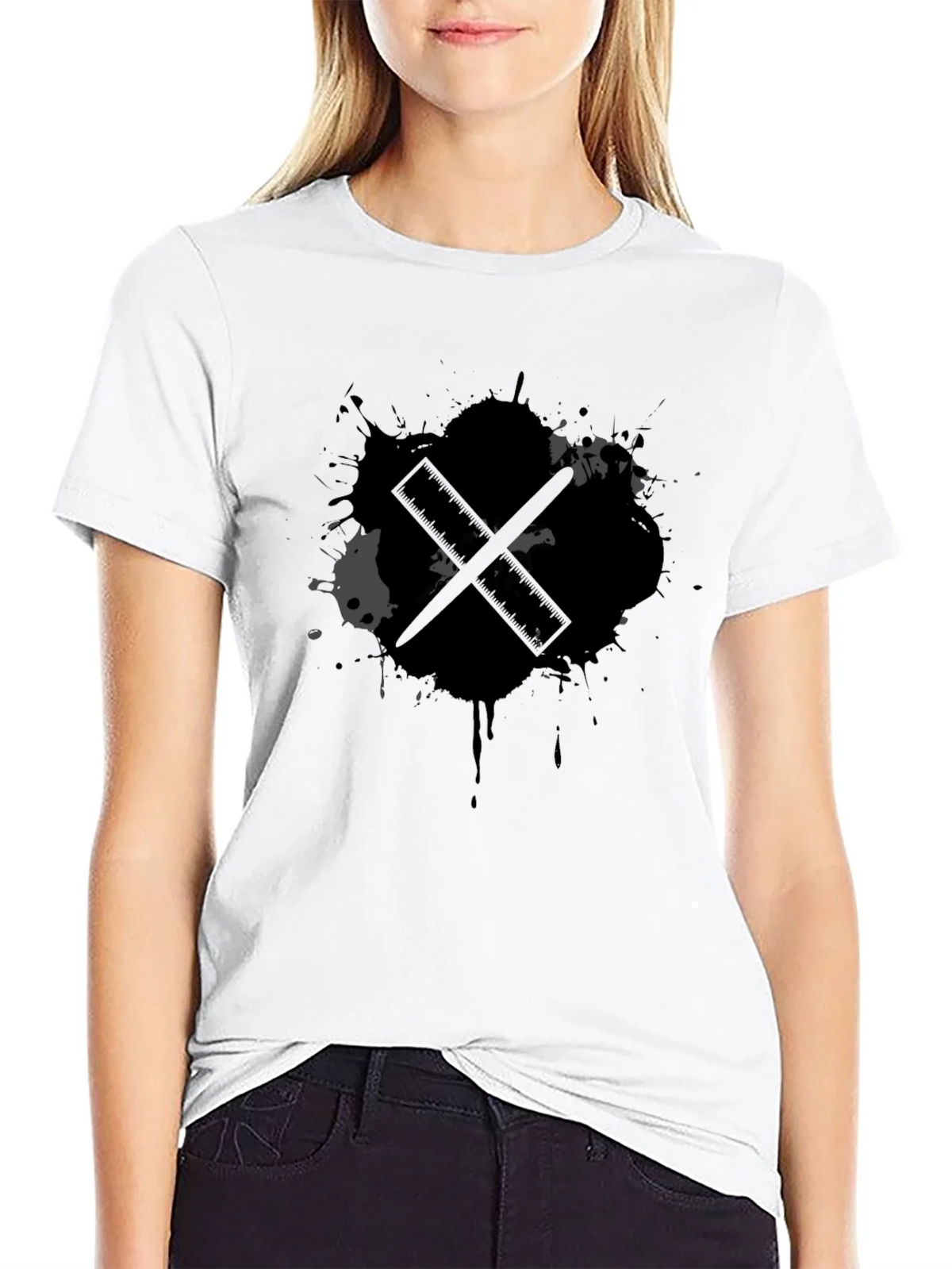 Black Ink Drum Sticks Graphic Tee product image 8