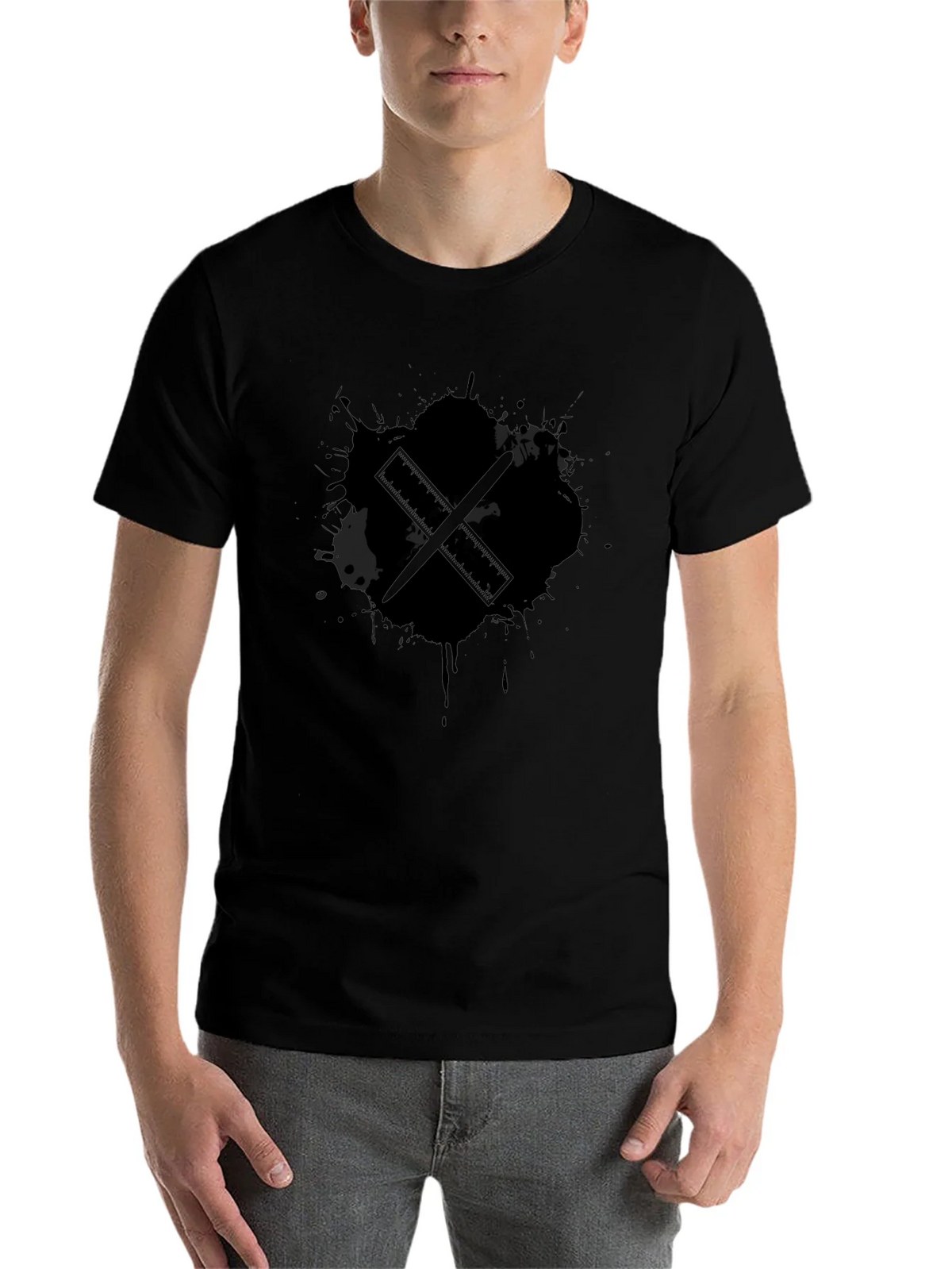 Black Ink Drum Sticks Graphic Tee product image 4