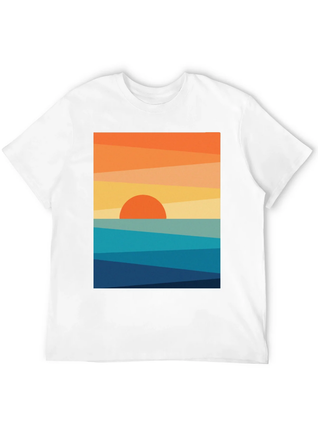 Geometric Sunset Graphic Tee - Modern Coastal Design product image 8
